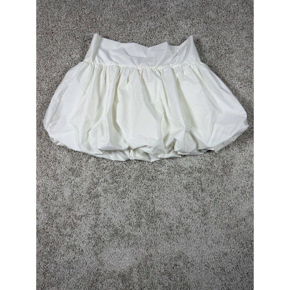 GLG Good Luck Gem White Bubble Mini Skirt Women's XL NWT Elastic Waist Puff